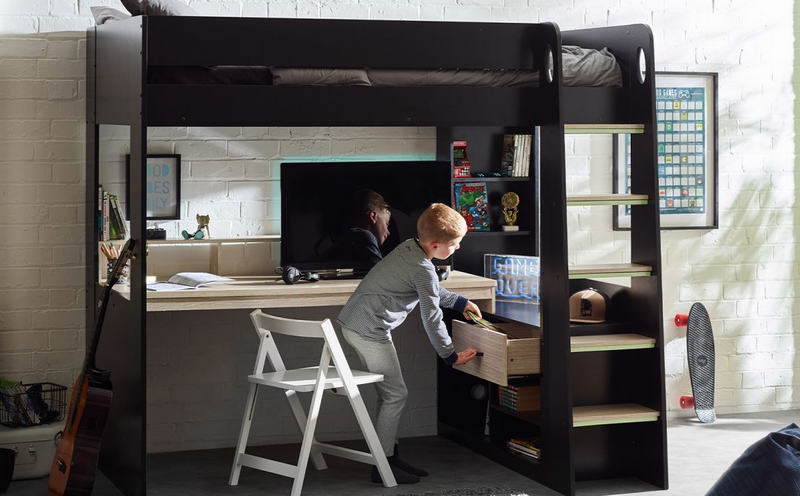 Blaze Gaming Bunk - Black/Pale Wood