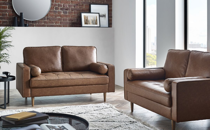 Henley Upholstery Collection - Brown Faux Leather