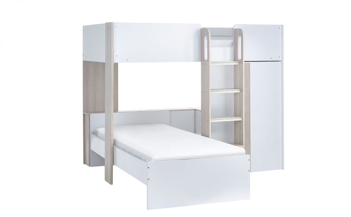 Horizon Bunk Bed - Pale Wood/White