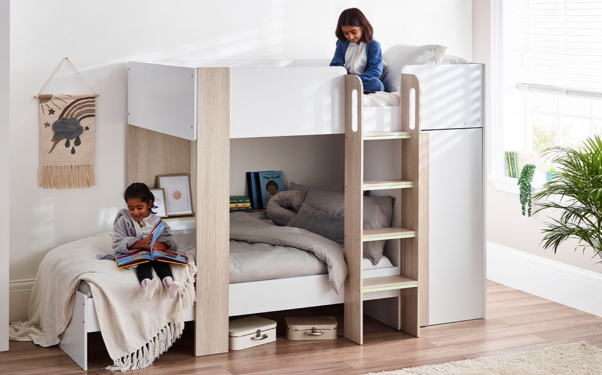 Horizon Bunk Bed - Pale Wood/White
