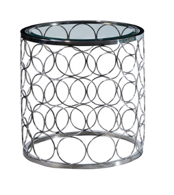 Bacall Occasional Tables - Chrome/Clear Glass