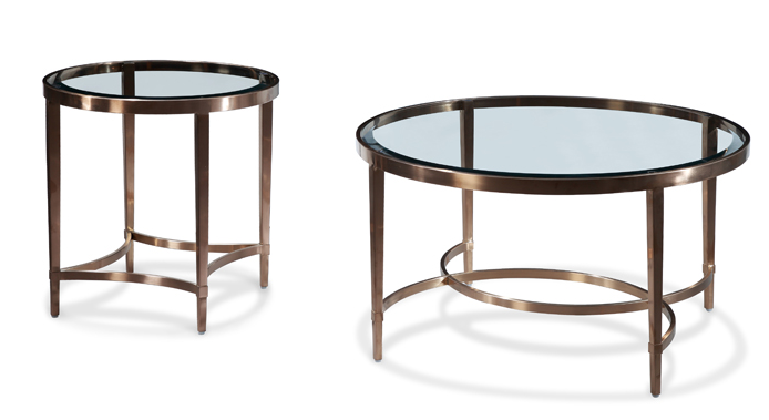 Ritz Occasional Tables - Antique Brass/Clear Glass