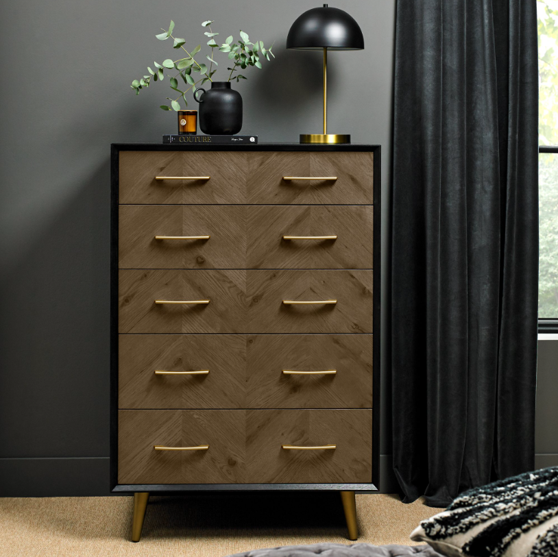 Sienna Bedroom Collection - Fumed Oak and Peppercorn