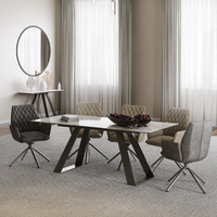 Lavante Extending Dining Table - Gloss Light Grey