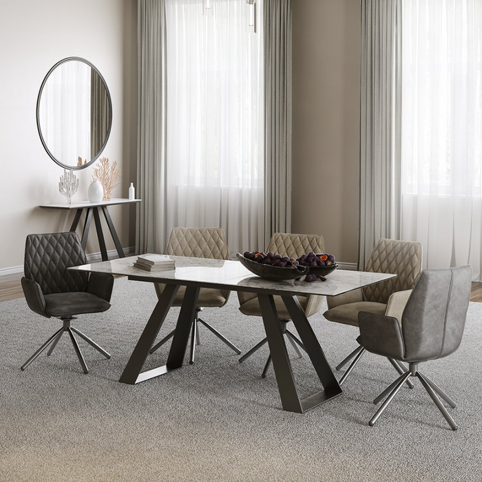 Lavante Extending Dining Table - Gloss Light Grey