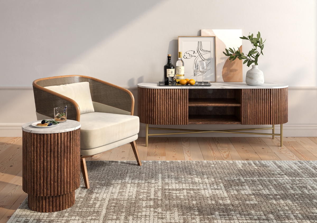 Yale Living Collection - Marble/Walnut