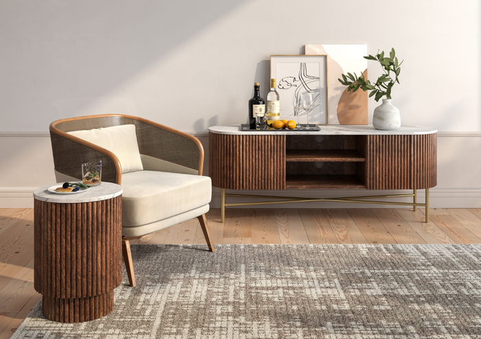 Yale Living Collection - Marble/Walnut