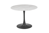 Circe Dining Table Collection - White Marbled Glass