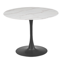 Circe Dining Table Collection - White Marbled Glass