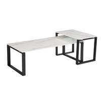 Circe Occasional Tables - White Marbled Glass