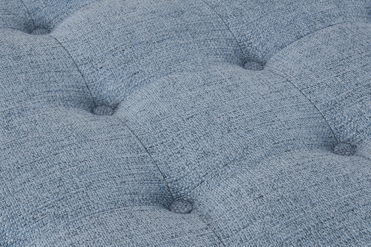 Abbott Button Storage Ottoman - Blue