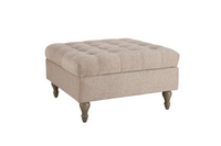 Abbott Button Storage Ottoman - Biscuit