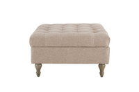 Abbott Button Storage Ottoman - Biscuit