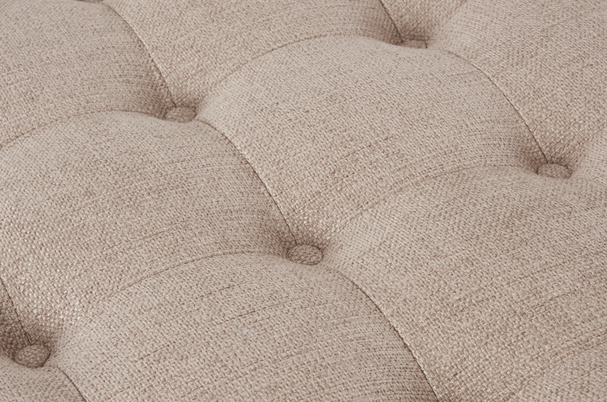 Abbott Button Storage Ottoman - Biscuit