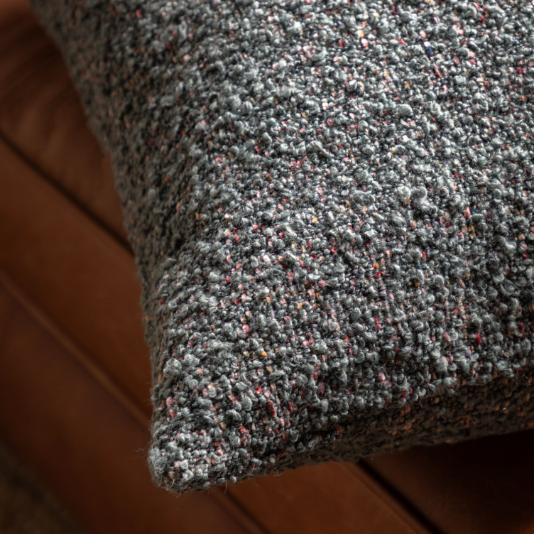 Boucle Knife Edge Cushion - Charcoal *IN STOCK*