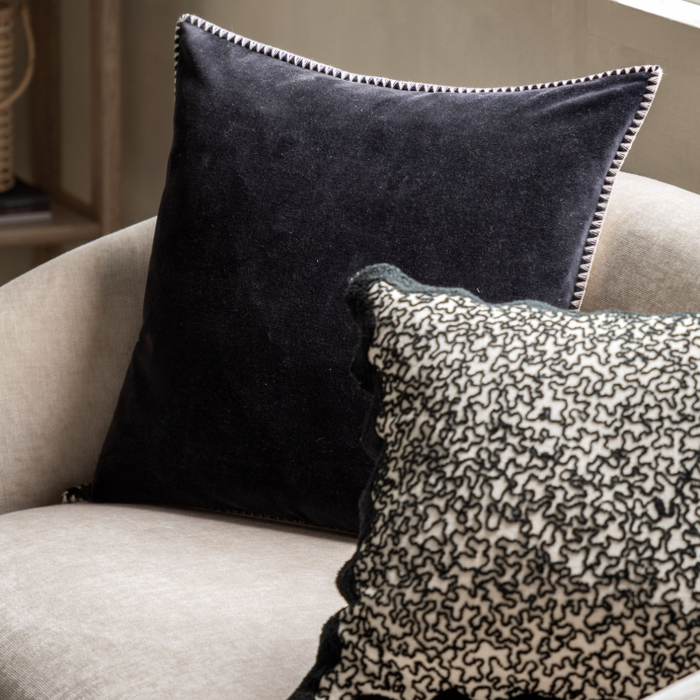 Nico Velvet Cushion - Black *IN STOCK*