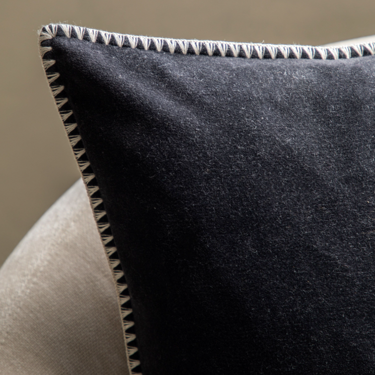 Nico Velvet Cushion - Black *IN STOCK*