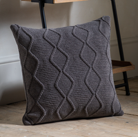 Chenille Cable Cushion - Grey *IN STOCK*
