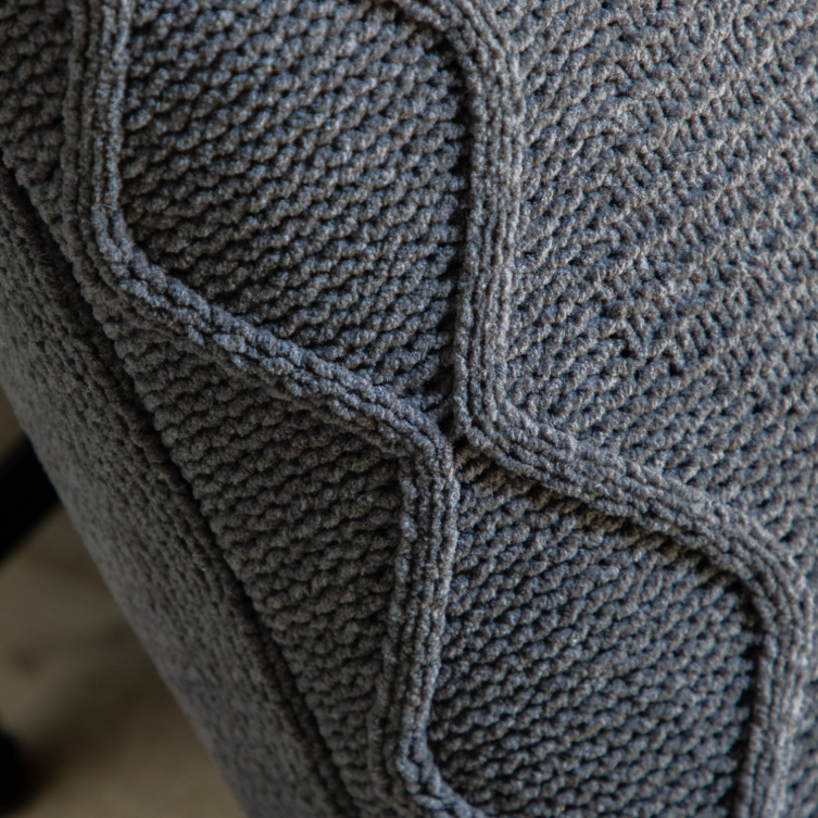 Chenille Cable Cushion - Grey *IN STOCK*