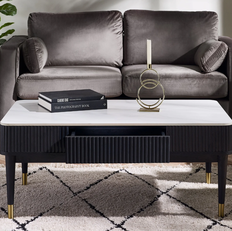 Louis Fluted Living Collection - Black