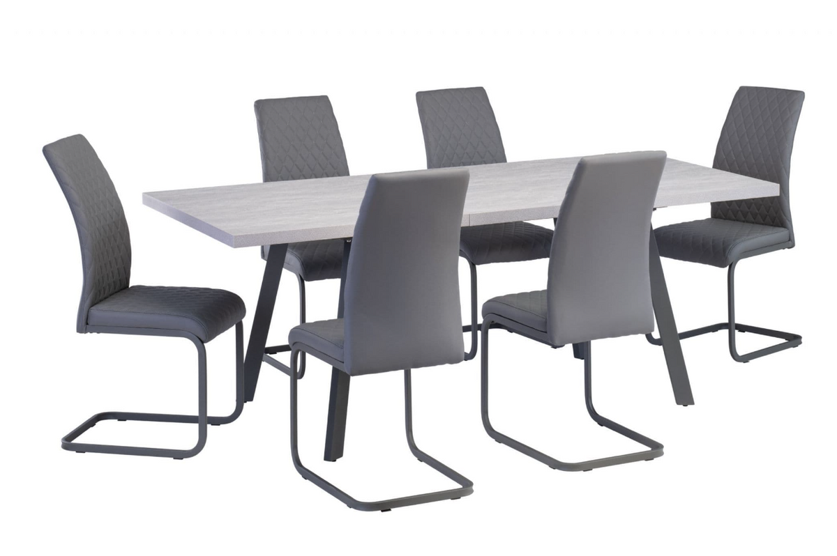 Athena 160-200cm Extension Dining Table - Light Grey