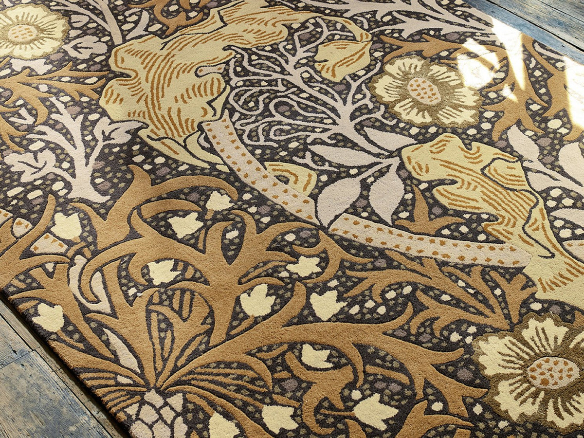 Morris & Co. Rugs - Seaweed Charcoal Mustard