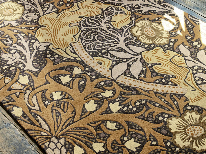 Morris & Co. Rugs - Seaweed Charcoal Mustard