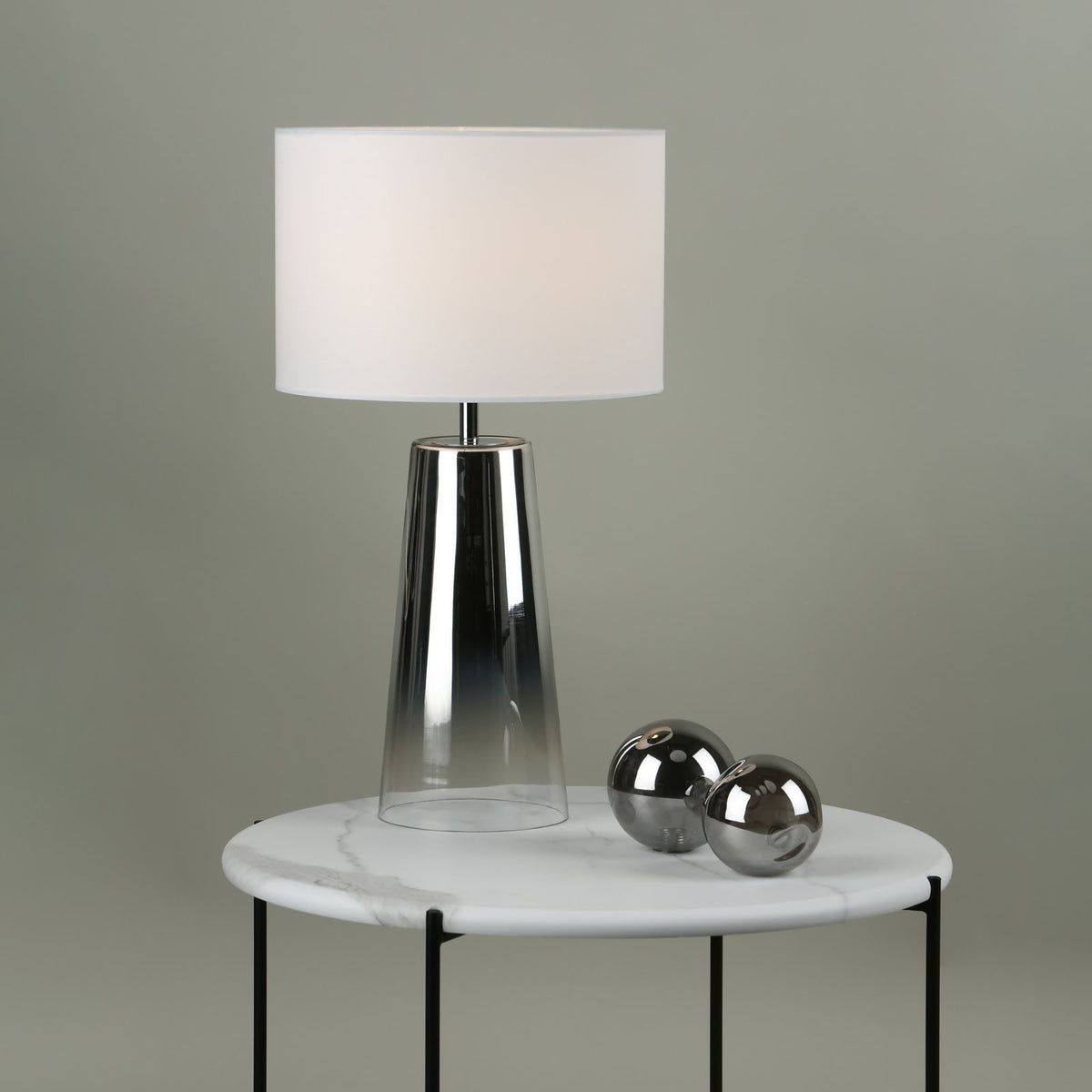 Smokey Table Lamp - Chrome Ombre Glass