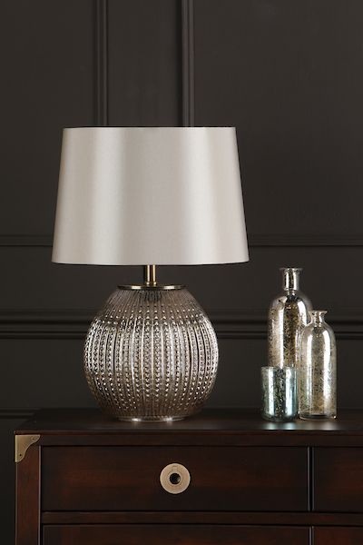 Sonia Table Lamp - Antique Brass/Silver Glass