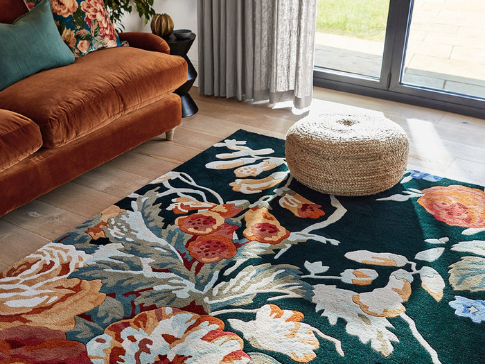 Sanderson Rugs - Stapleton Park Navy Burnt Orange