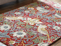 Morris & Co. Rugs -  Strawberry Thief Crimson