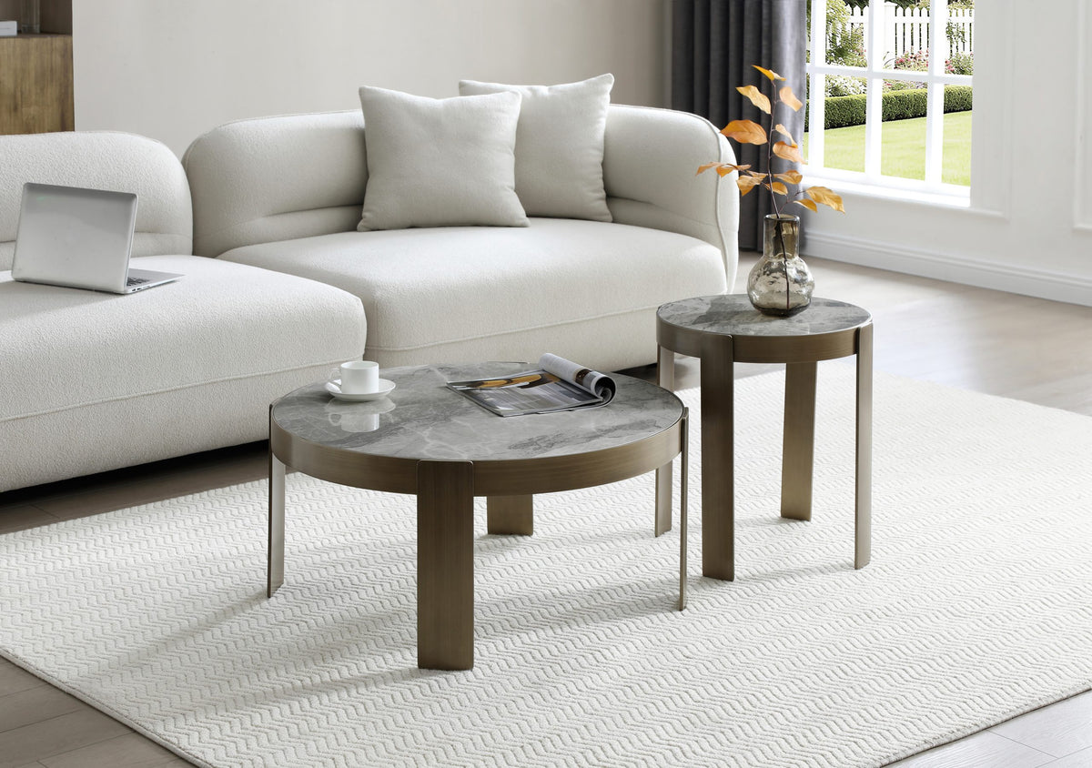 Urban Occasional Tables - Brushed Antique Copper and Ceramic