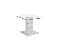 Village Occasional Tables - Grey High Gloss/Clear Glass