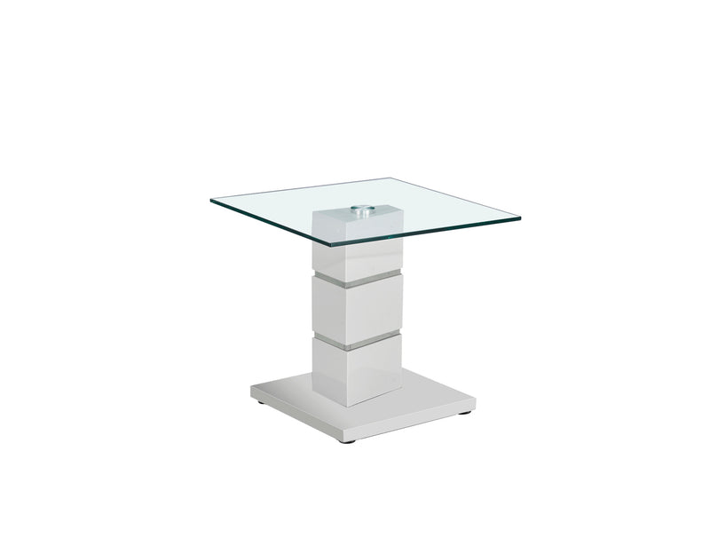 Village Occasional Tables - Grey High Gloss/Clear Glass