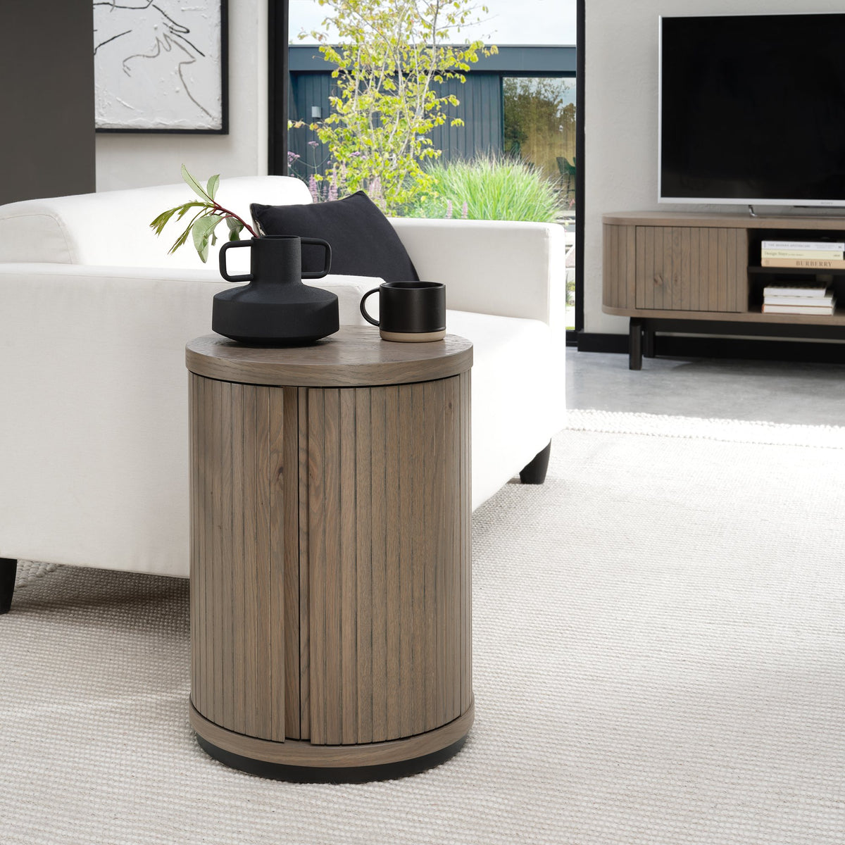 Vega Living Collection - Grey Oiled Oak and Peppercorn
