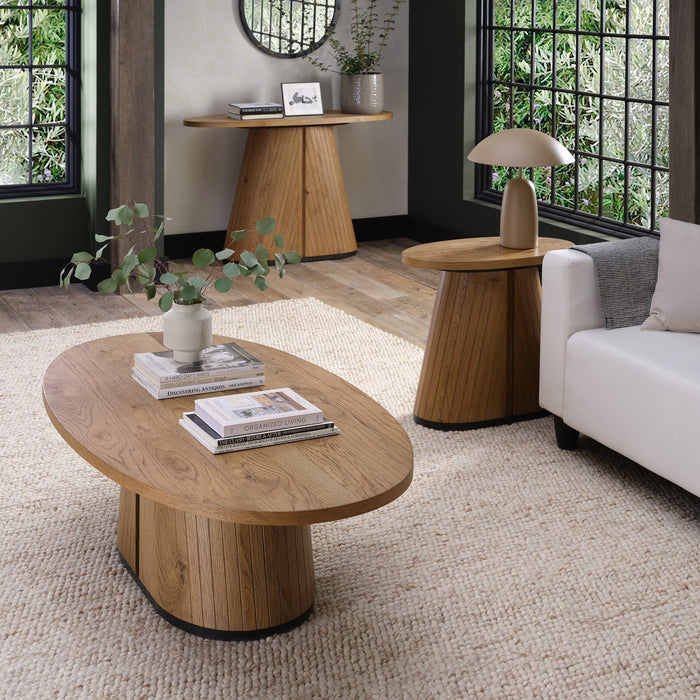 Vega Living and Dining Collection - Rustic Oak and Peppercorn