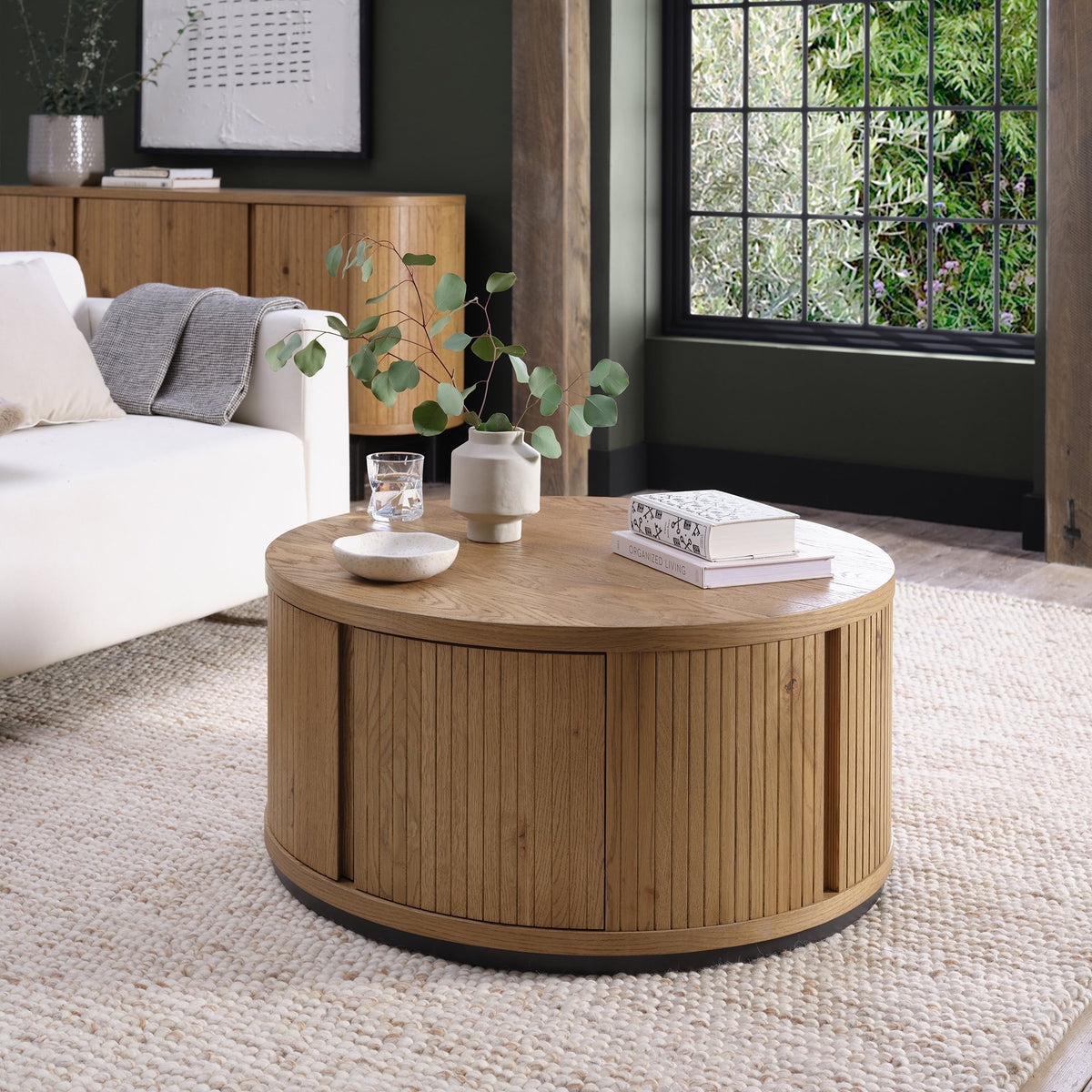 Vega Living and Dining Collection - Rustic Oak and Peppercorn