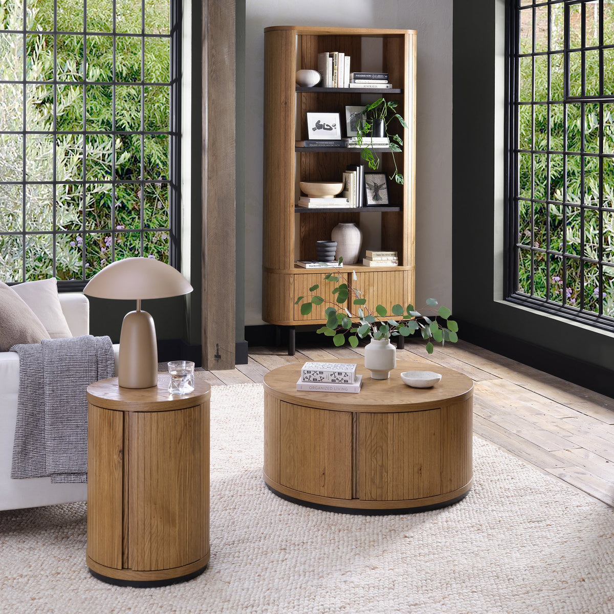 Vega Living and Dining Collection - Rustic Oak and Peppercorn