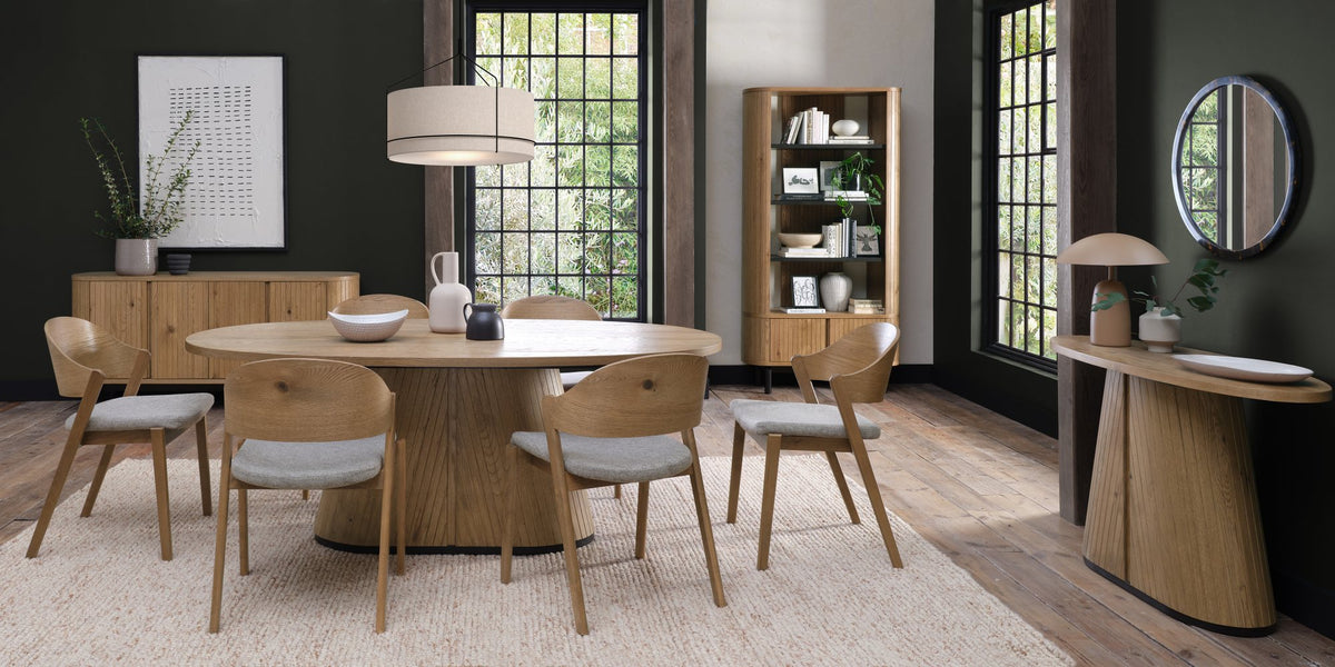 Vega Living and Dining Collection - Rustic Oak and Peppercorn