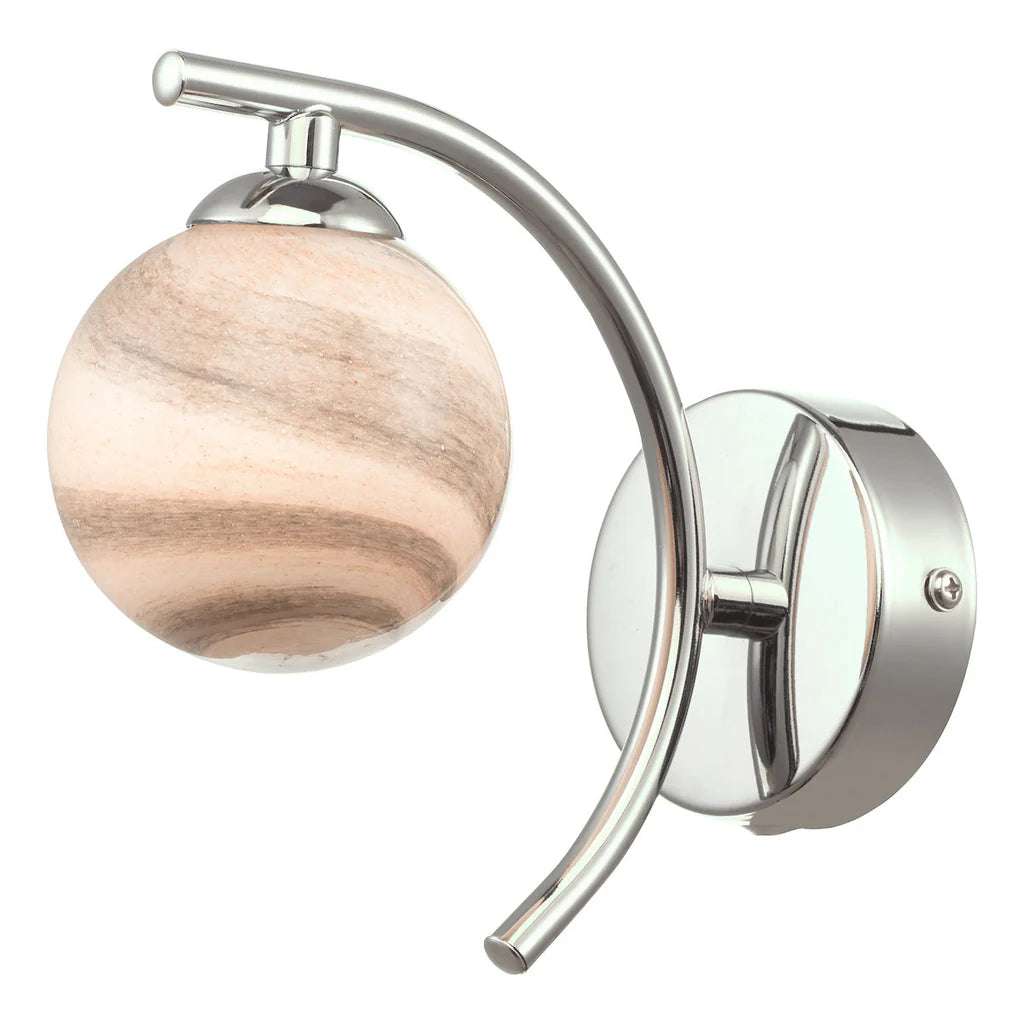 Atiya Light Collection - Polished Chrome With Planet Style Glass