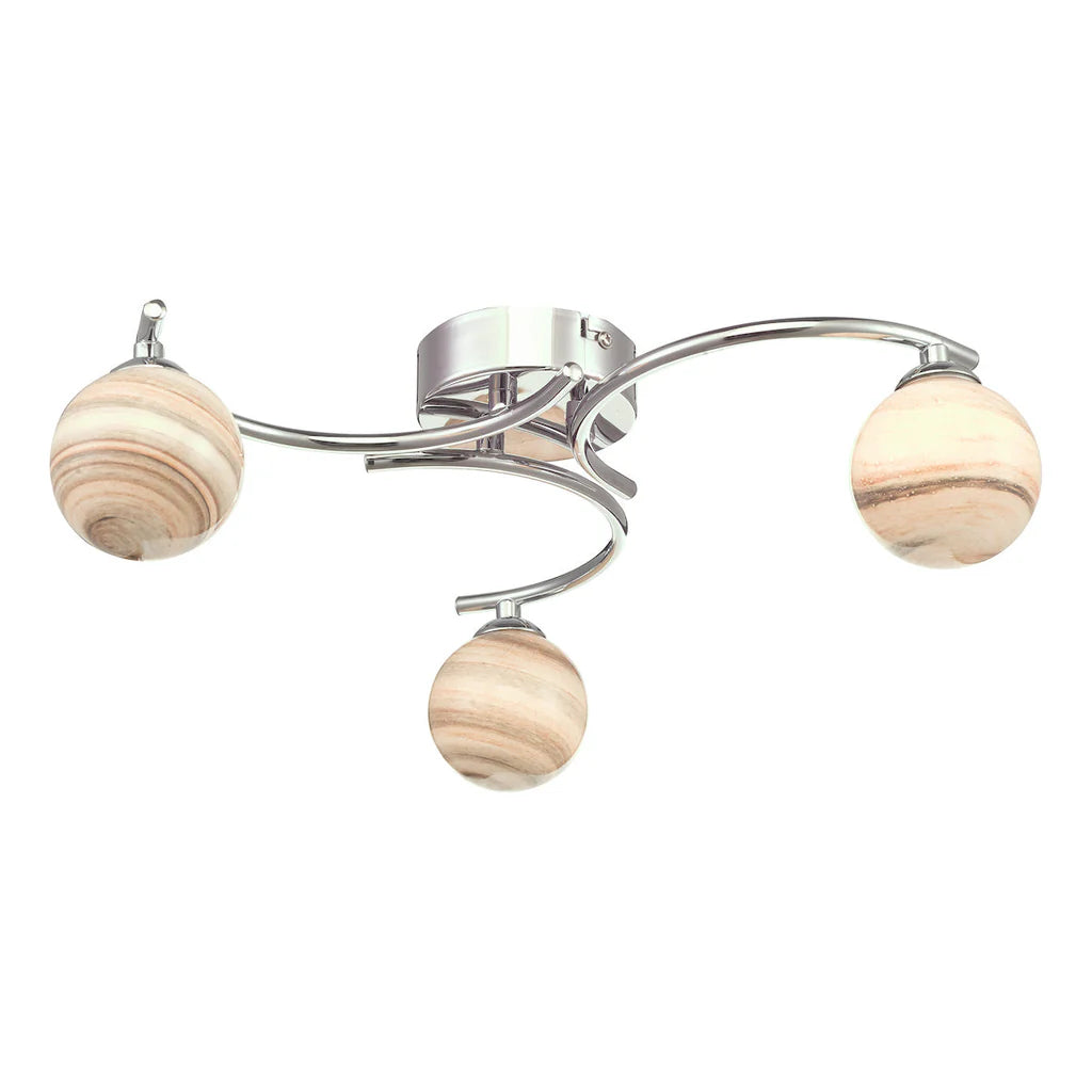 Atiya Light Collection - Polished Chrome With Planet Style Glass