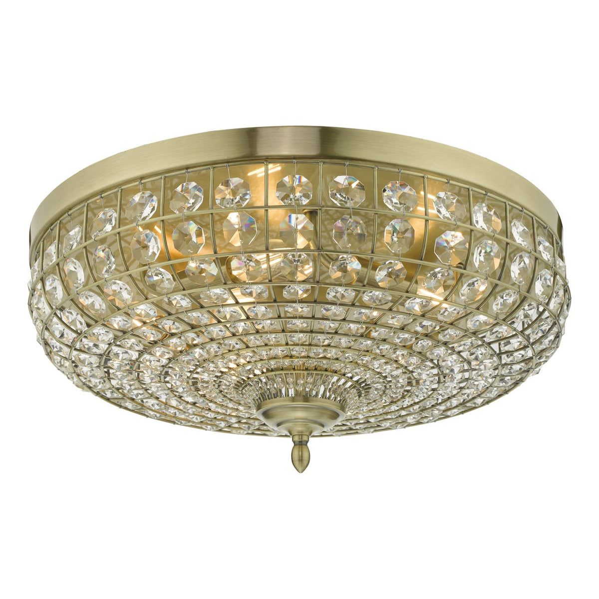 Asmara Lighting Collection - Antique Brass and Crystal