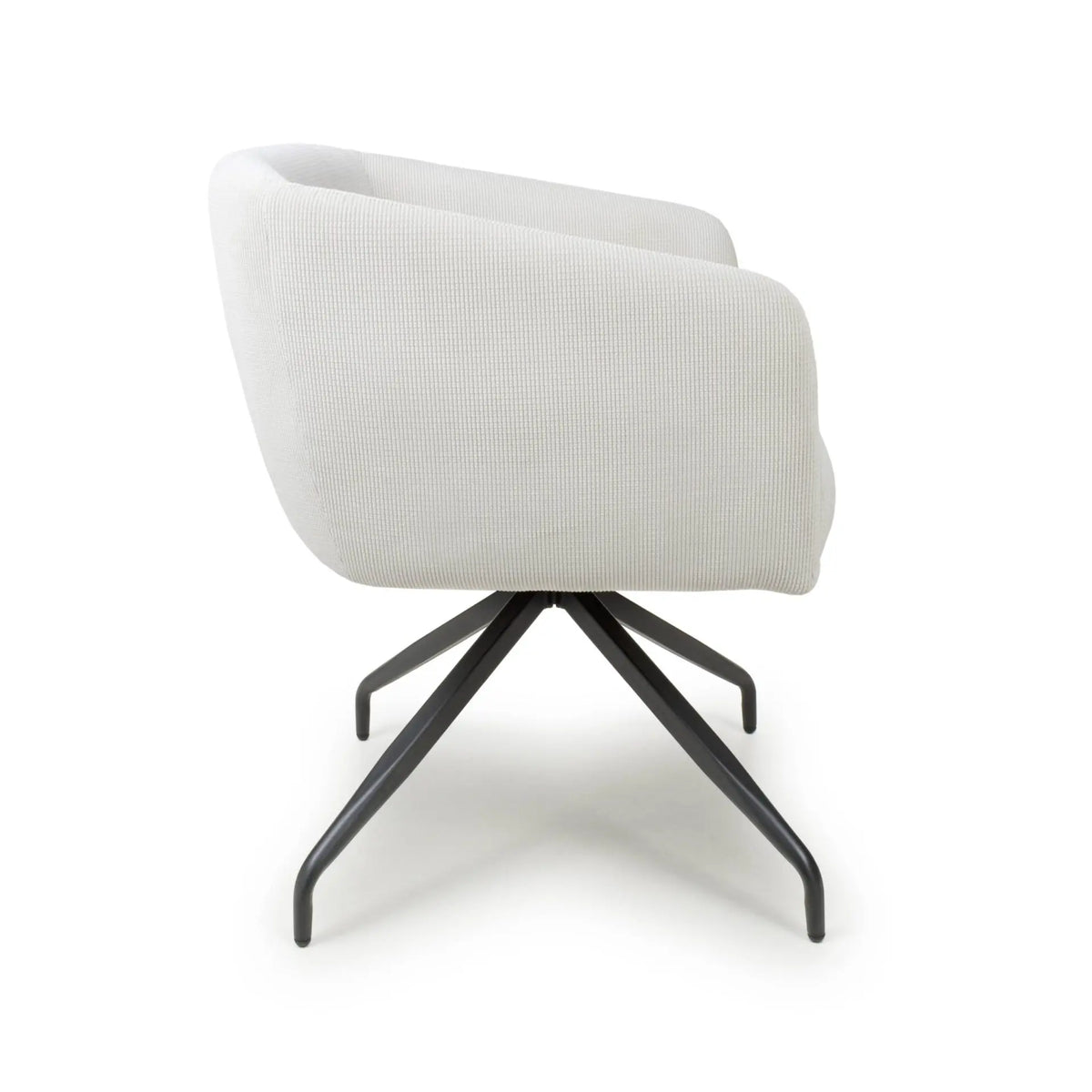Artemis Swivel Dining Chair (pair) - White Corduroy
