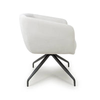 Artemis Swivel Dining Chair (pair) - White Corduroy