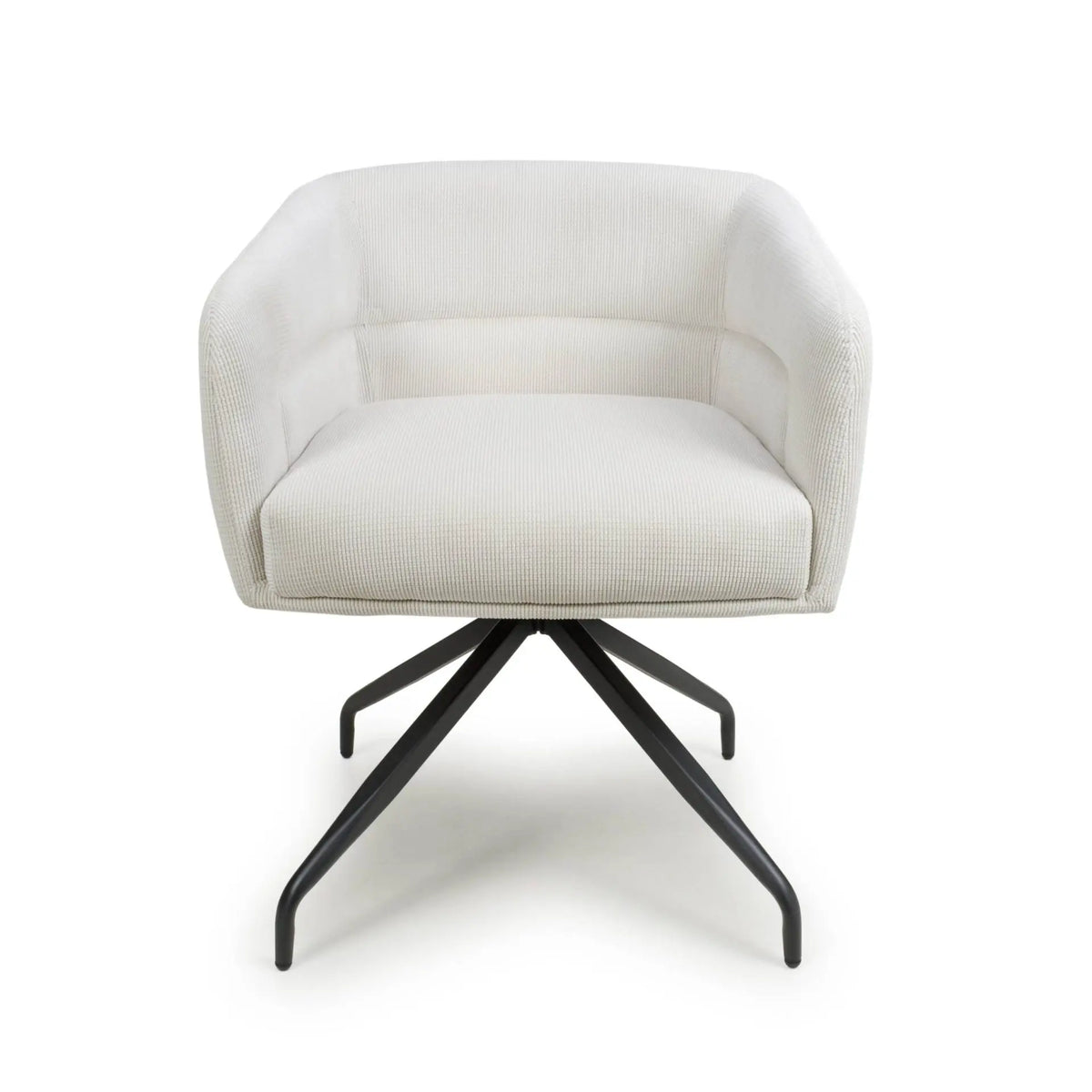 Artemis Swivel Dining Chair (pair) - White Corduroy