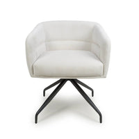 Artemis Swivel Dining Chair (pair) - White Corduroy
