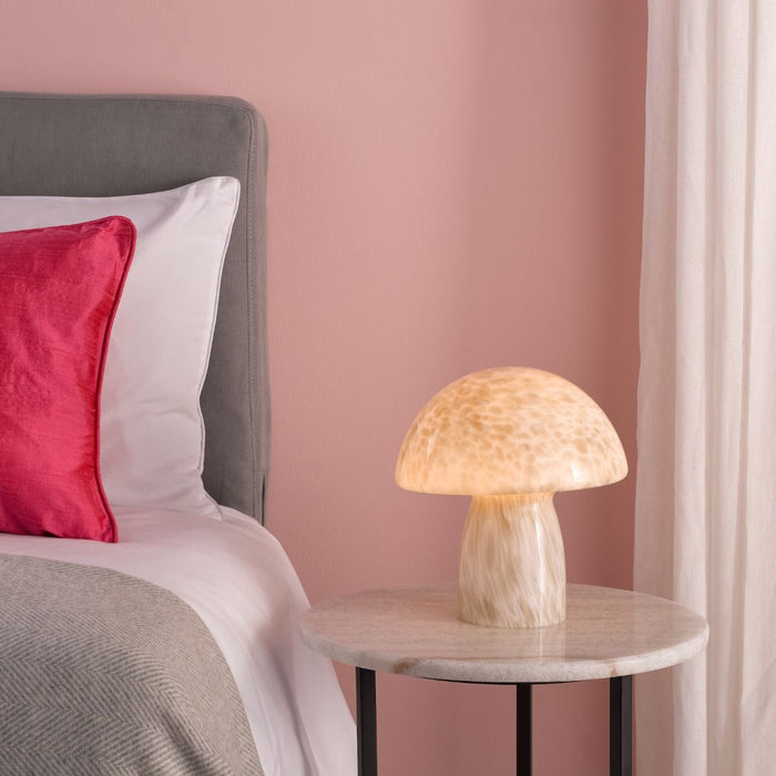 Addie Lamp - White Art Glass