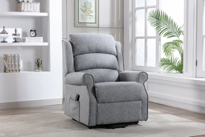 Andova Dual Motor Swivel Recliner & Footstool - Grey
