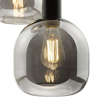 Aiden Cluster Pendant - Satin Black/Smoked Glass