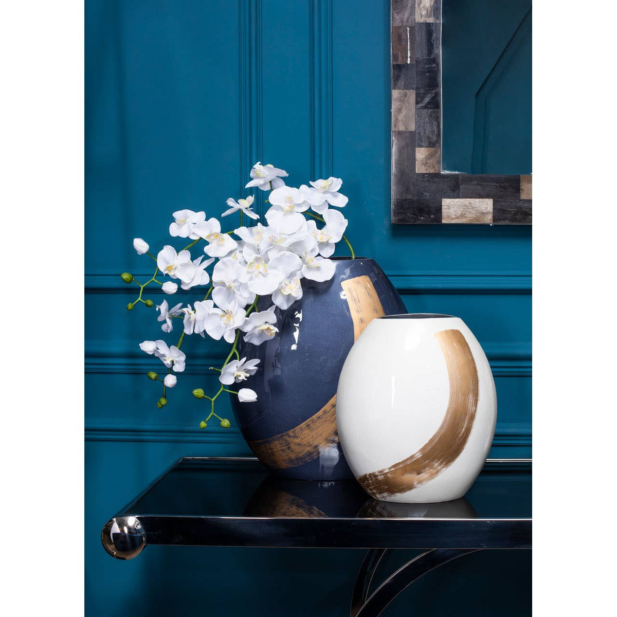 Alma Blue And Gold Large Vase